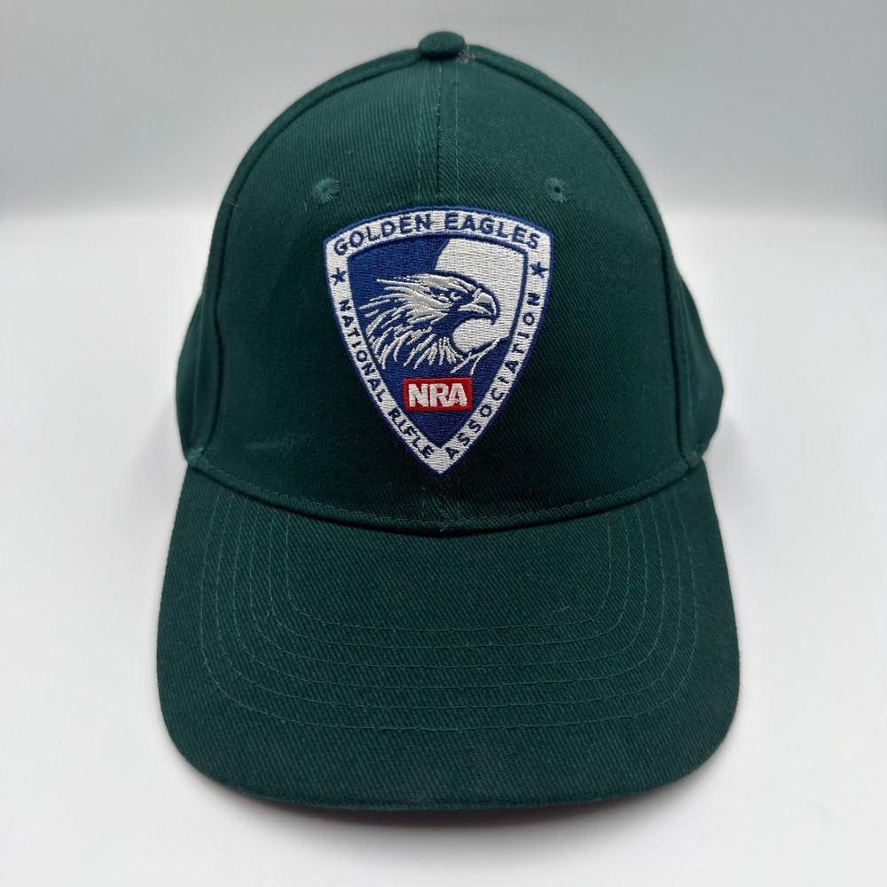 NRA Golden Eagles Hat Mens Green Cotton Adjustable Baseball Cap Patch Logo